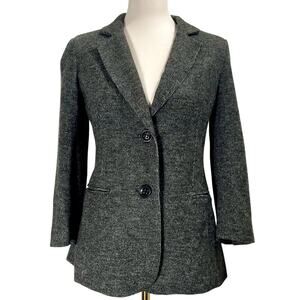 Cartonnier Anthropologie Gray Knit Blazer Jacket Small Minimalist Office EUC